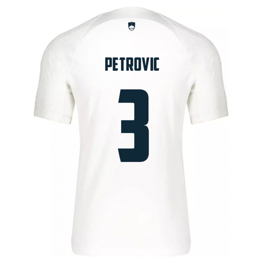 キッズフットボールスロベニアザン・ペトロヴィッチ#3白ホームシャツ24-26ジャージーユニフォーム