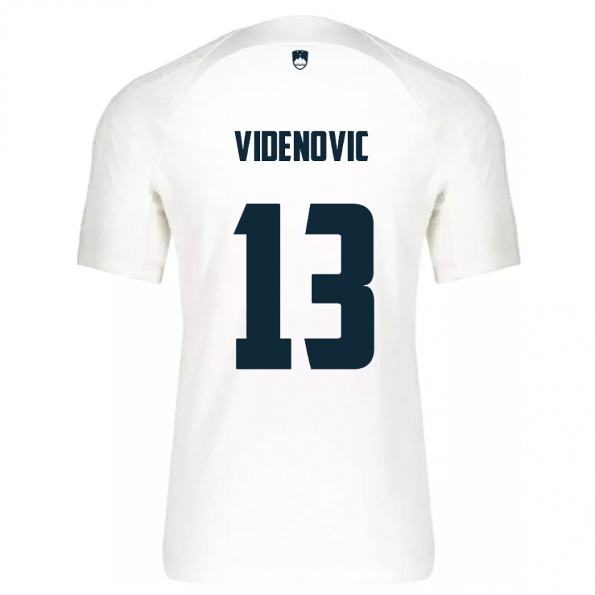 キッズフットボールスロベニアDenis Videnovic#13白ホームシャツ24-26ジャージーユニフォーム