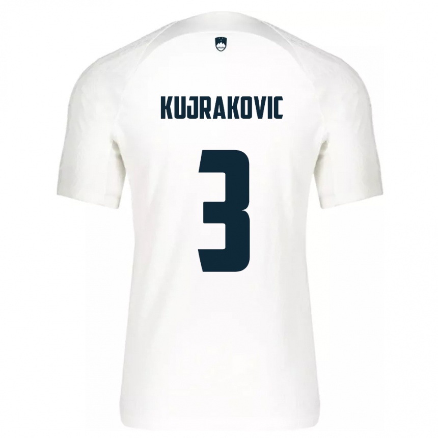 キッズフットボールスロベニアMinel Kujrakovic#3白ホームシャツ24-26ジャージーユニフォーム