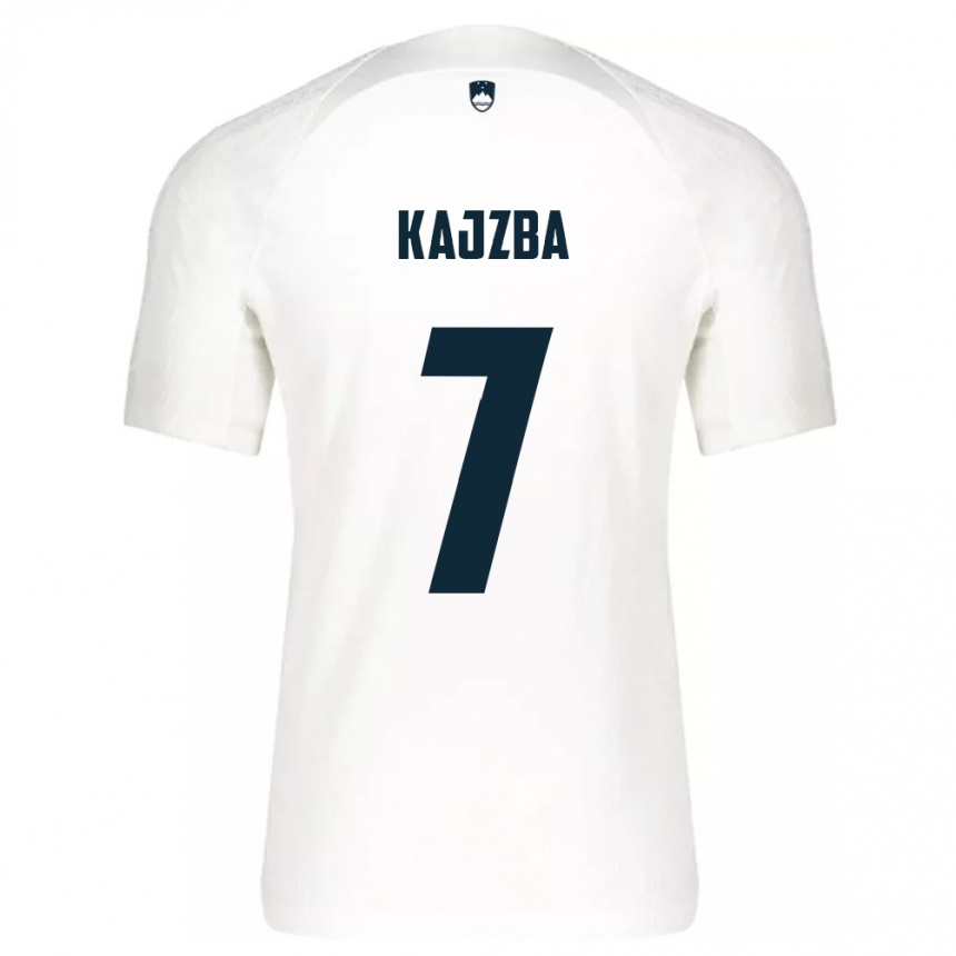 キッズフットボールスロベニアニーナ・カイズバ#7白ホームシャツ24-26ジャージーユニフォーム