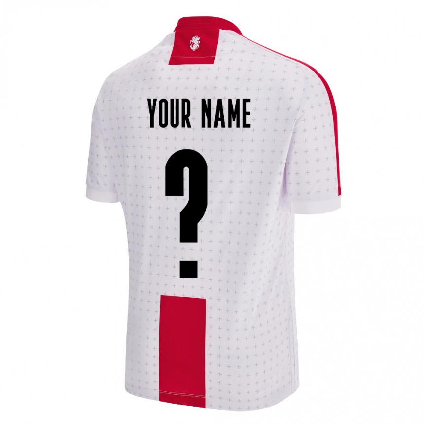 キッズフットボールジョージアあなたの名前#0白ホームシャツ24-26ジャージーユニフォーム