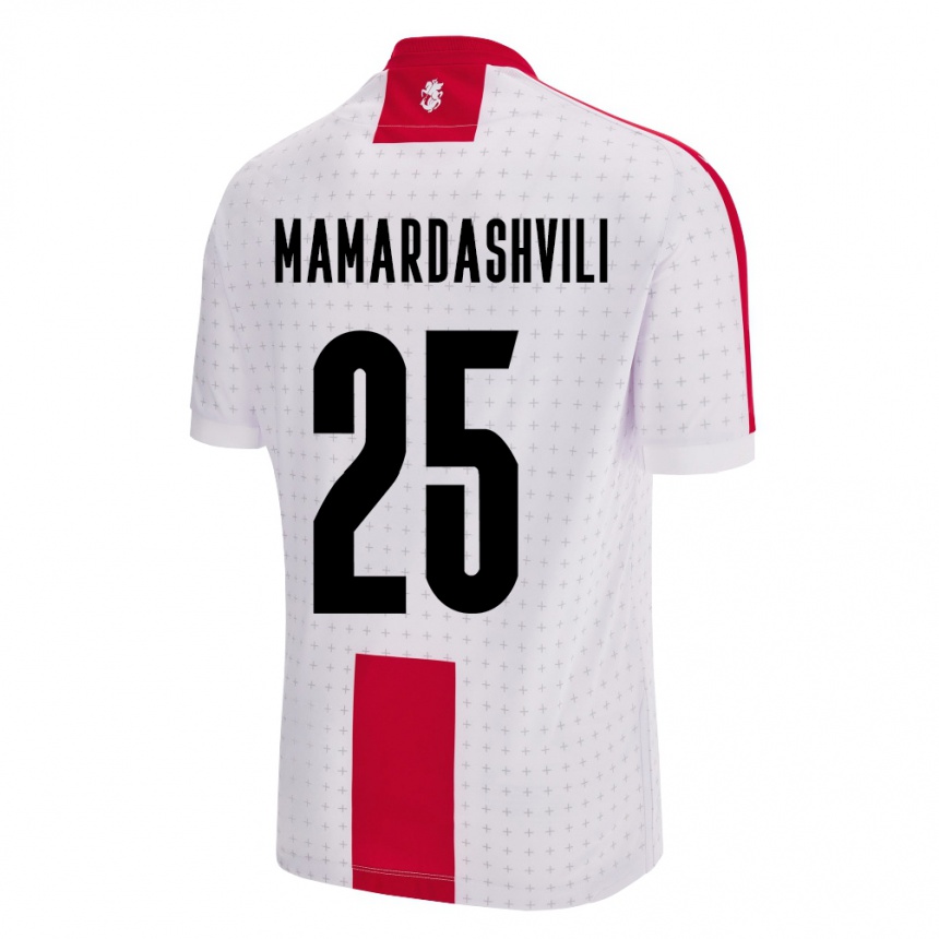 キッズフットボールジョージアギオルギ・ママルダシュヴィリ#25白ホームシャツ24-26ジャージーユニフォーム