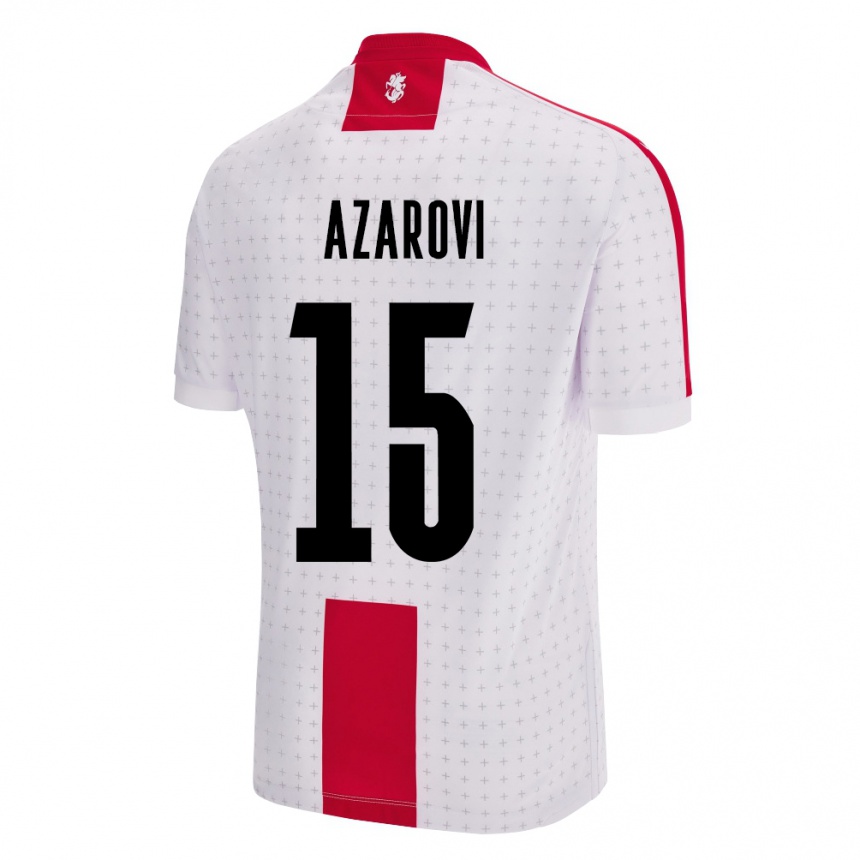 キッズフットボールジョージアイラクリ・アザロヴィ#15白ホームシャツ24-26ジャージーユニフォーム