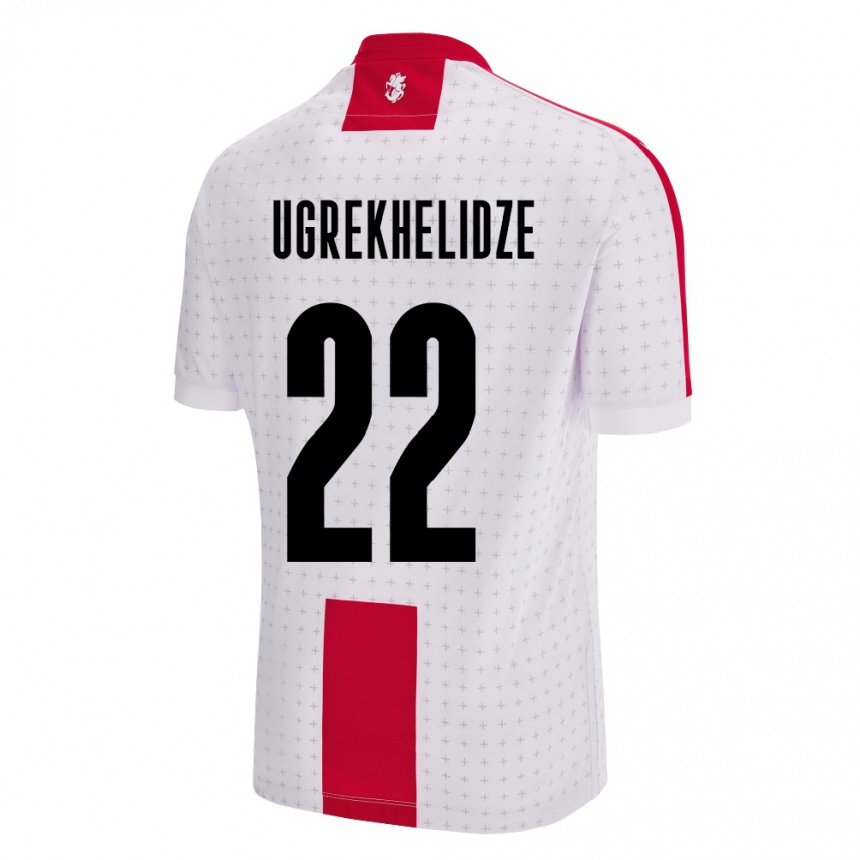 キッズフットボールジョージアNikoloz Ugrekhelidze#22白ホームシャツ24-26ジャージーユニフォーム