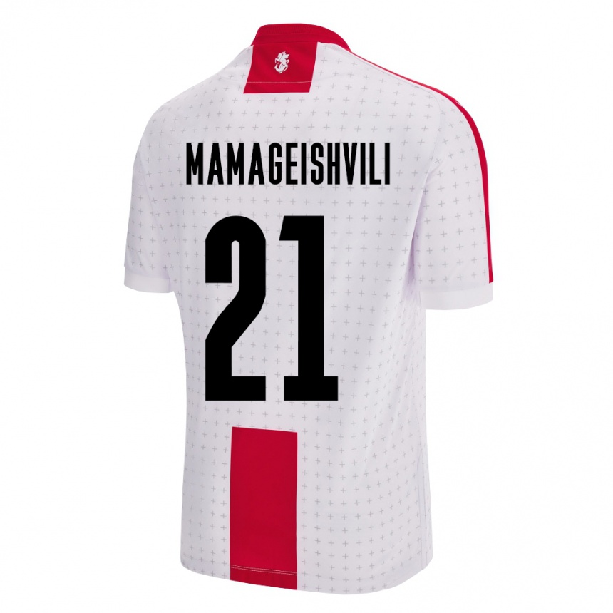 キッズフットボールジョージアOtar Mamageishvili#21白ホームシャツ24-26ジャージーユニフォーム