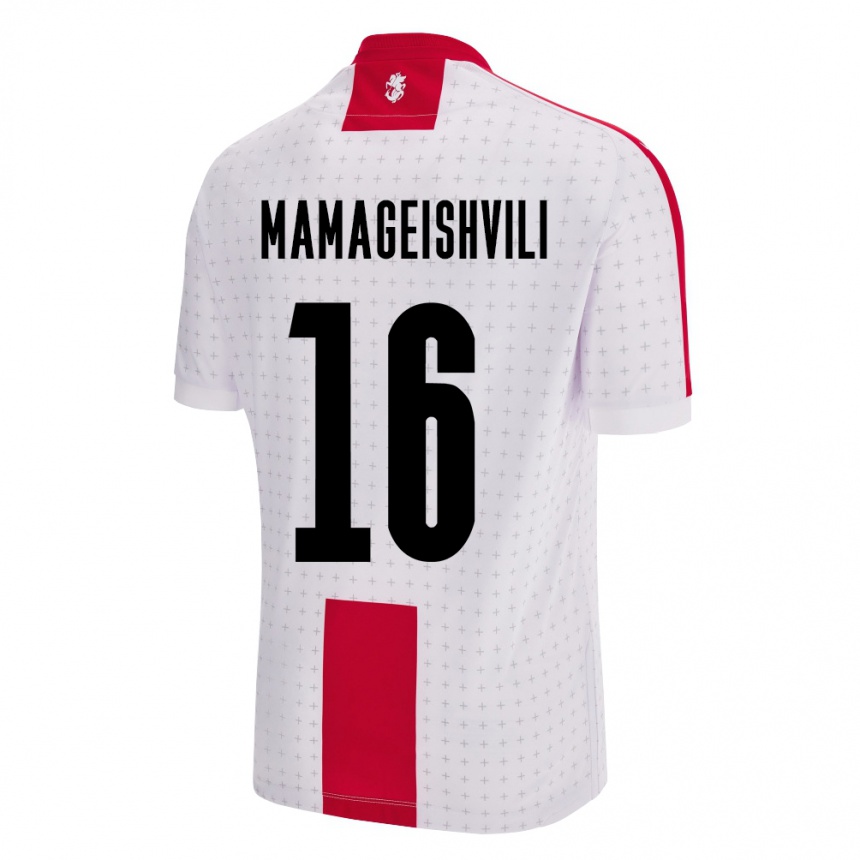 キッズフットボールジョージアGizo Mamageishvili#16白ホームシャツ24-26ジャージーユニフォーム