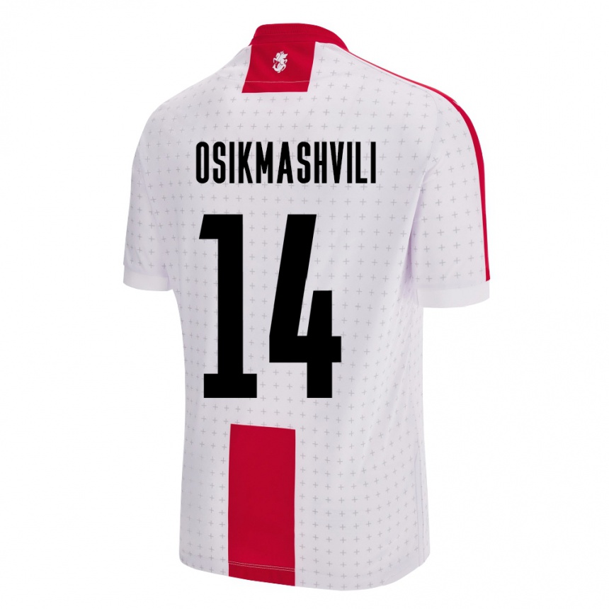 キッズフットボールジョージアLevan Osikmashvili#14白ホームシャツ24-26ジャージーユニフォーム