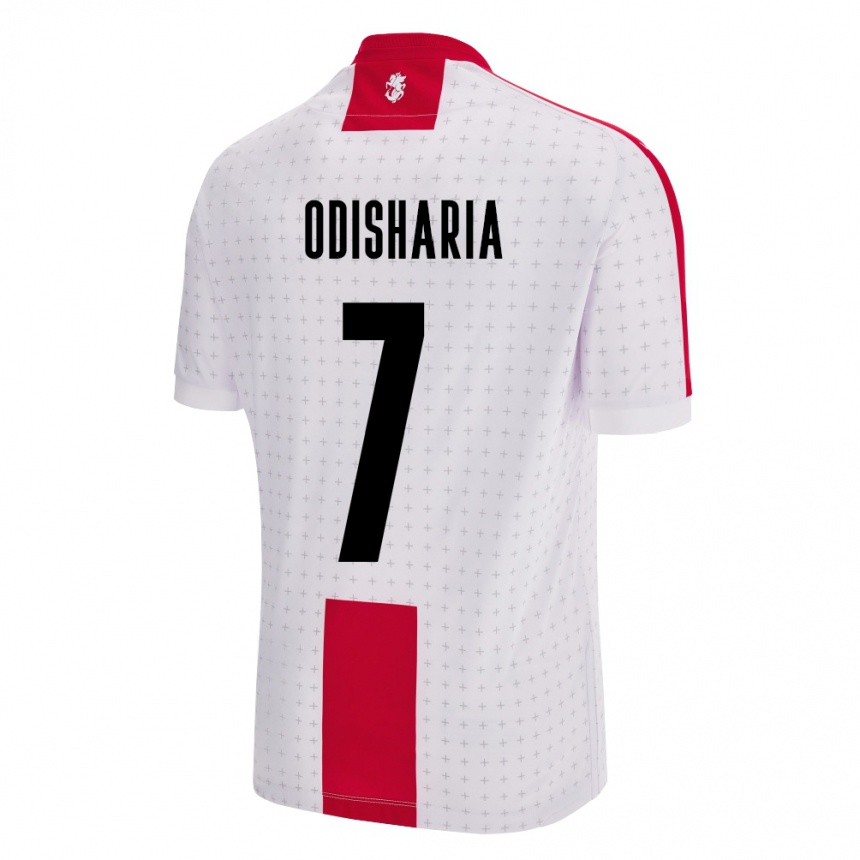 キッズフットボールジョージアラシャ・オディシャリア#7白ホームシャツ24-26ジャージーユニフォーム