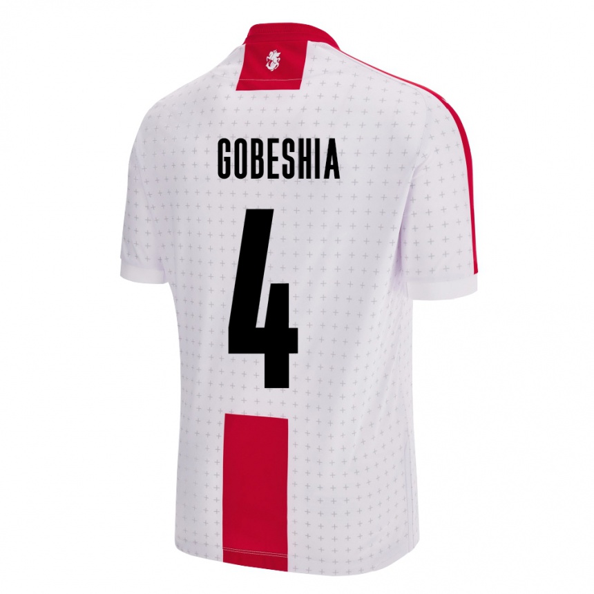 キッズフットボールジョージアTengo Gobeshia#4白ホームシャツ24-26ジャージーユニフォーム