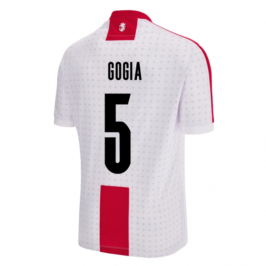 キッズフットボールジョージアGigi Gogia#5白ホームシャツ24-26ジャージーユニフォーム