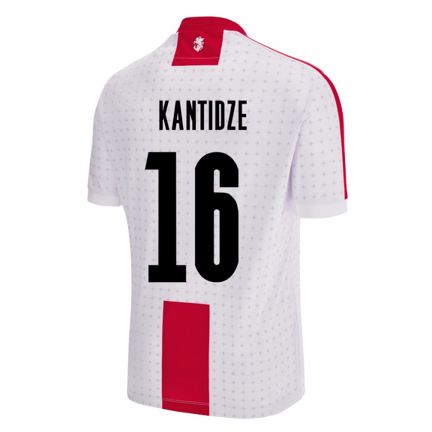 キッズフットボールジョージアNikoloz Kantidze#16白ホームシャツ24-26ジャージーユニフォーム