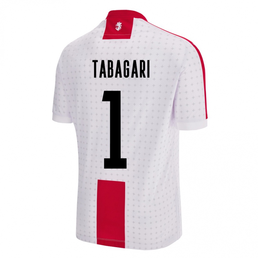 キッズフットボールジョージアEka Tabagari#1白ホームシャツ24-26ジャージーユニフォーム