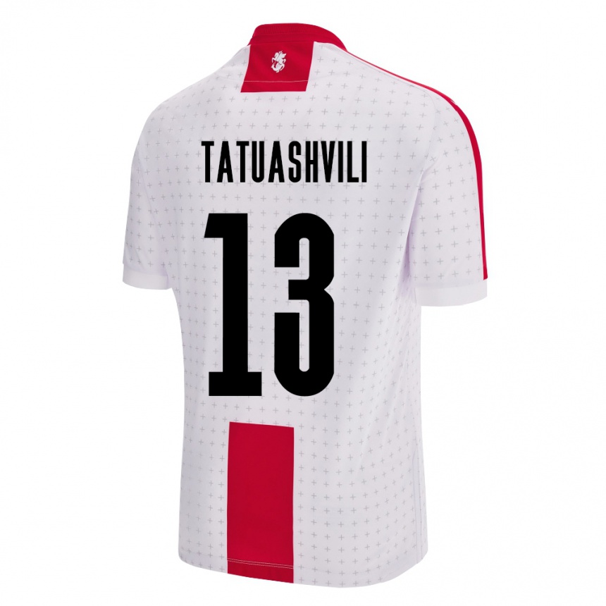 キッズフットボールジョージアTamar Tatuashvili#13白ホームシャツ24-26ジャージーユニフォーム