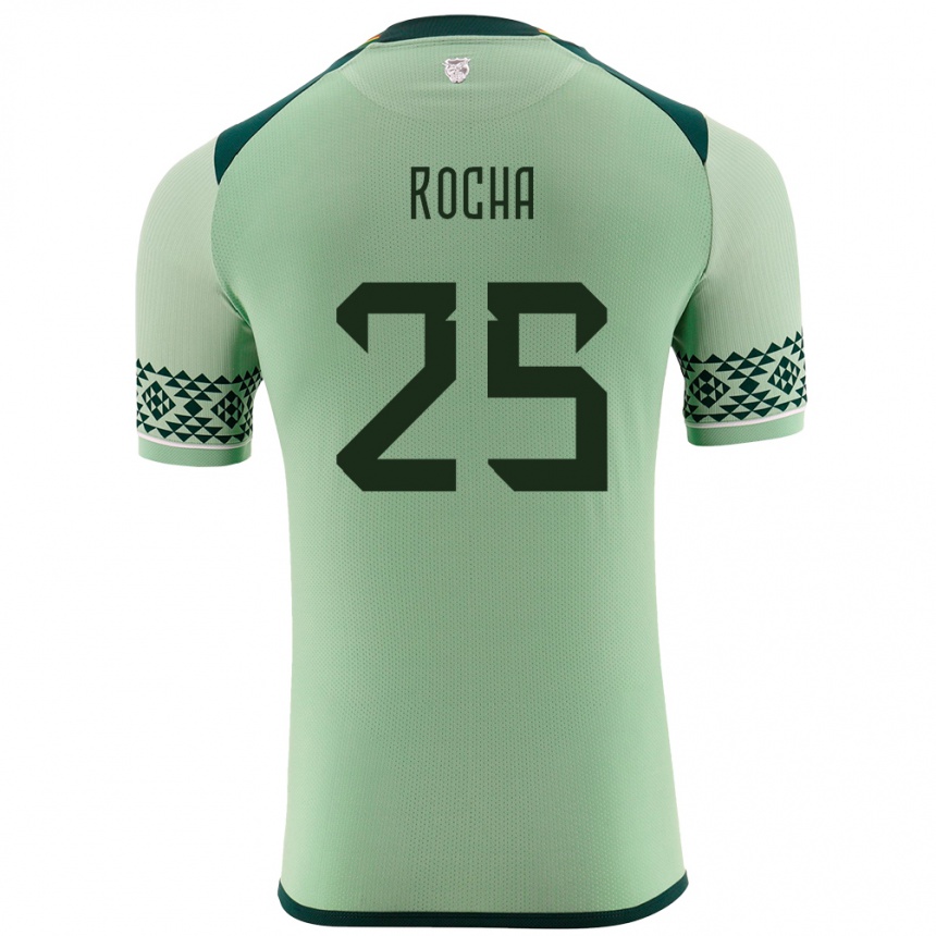 キッズフットボールボリビアYomar Rocha#25ライトグリーンホームシャツ24-26ジャージーユニフォーム