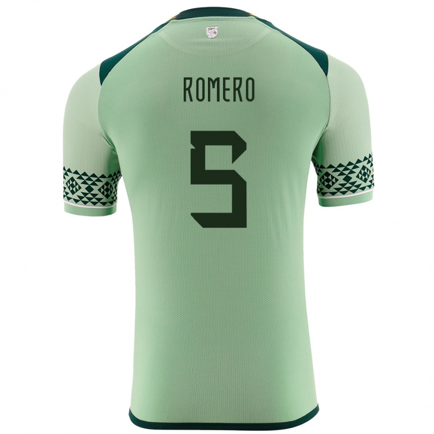 キッズフットボールボリビアCésar Romero#5ライトグリーンホームシャツ24-26ジャージーユニフォーム