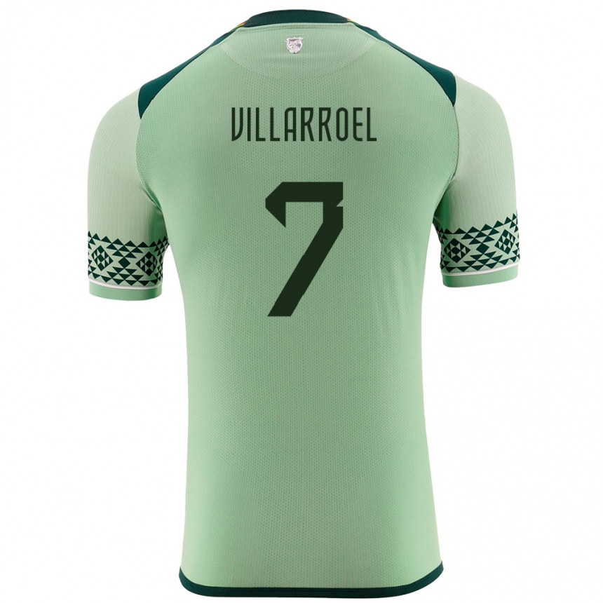 キッズフットボールボリビアMiguel Villarroel#7ライトグリーンホームシャツ24-26ジャージーユニフォーム