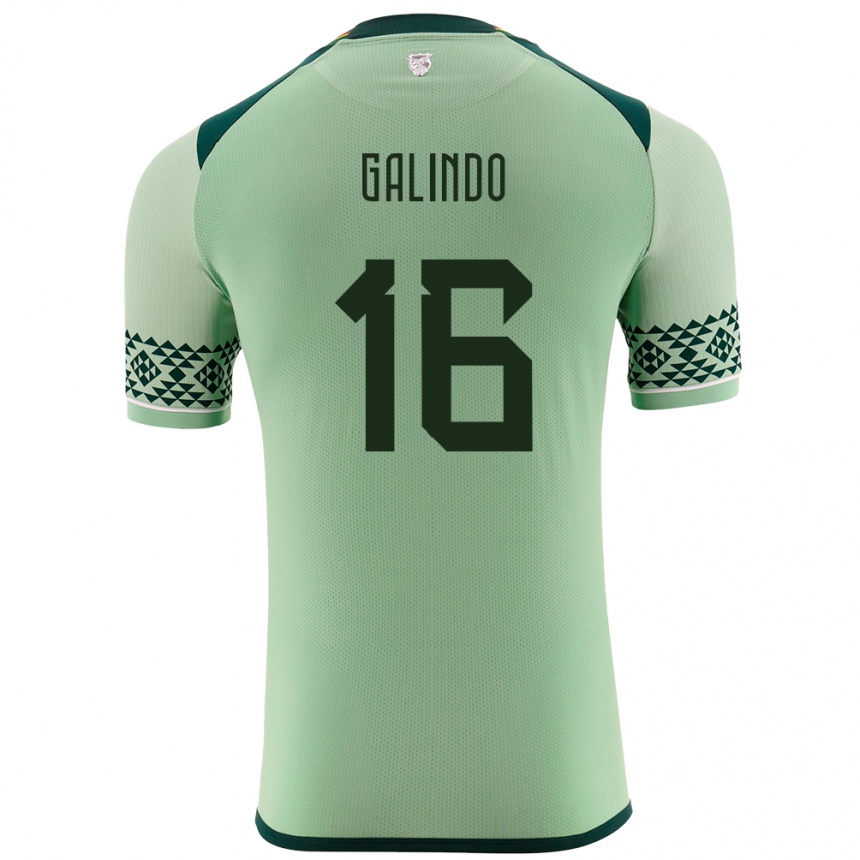 キッズフットボールボリビアMatías Galindo#16ライトグリーンホームシャツ24-26ジャージーユニフォーム