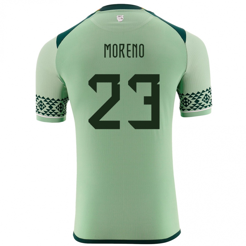 キッズフットボールボリビアLeonel Moreno#23ライトグリーンホームシャツ24-26ジャージーユニフォーム