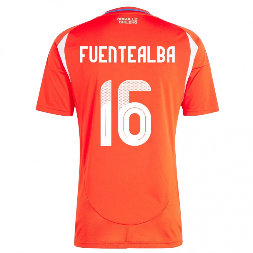 キッズフットボールチリJeison Fuentealba#16赤ホームシャツ24-26ジャージーユニフォーム