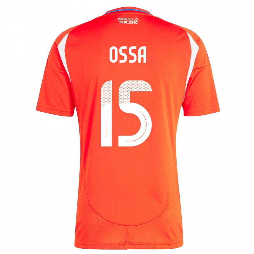 キッズフットボールチリDiego Ossa#15赤ホームシャツ24-26ジャージーユニフォーム