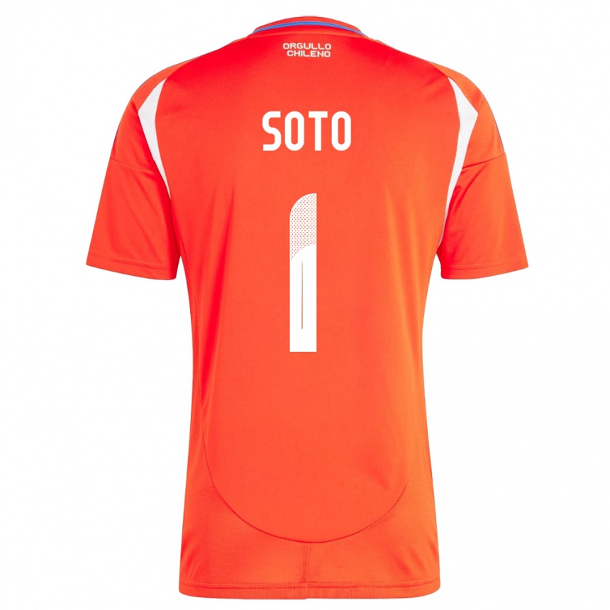 キッズフットボールチリFernando Soto#1赤ホームシャツ24-26ジャージーユニフォーム