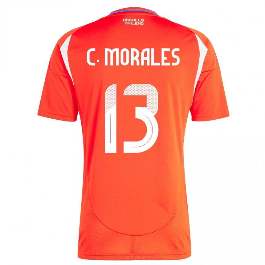 キッズフットボールチリCristián Morales#13赤ホームシャツ24-26ジャージーユニフォーム