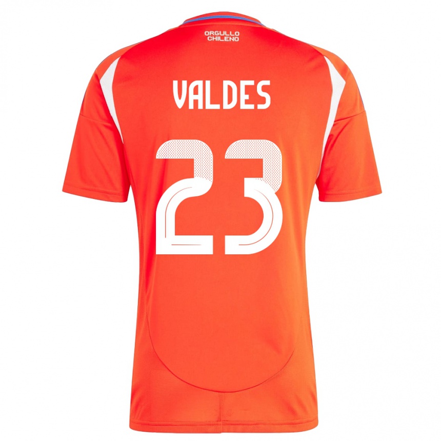 キッズフットボールチリFrancisco Valdés#23赤ホームシャツ24-26ジャージーユニフォーム