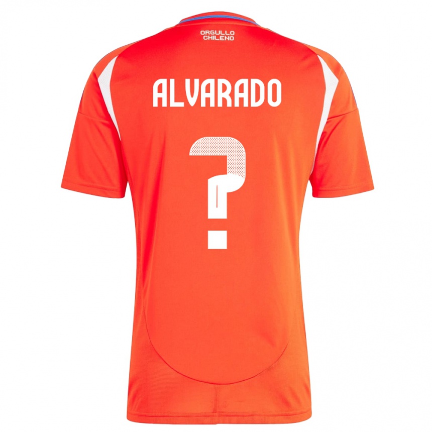 キッズフットボールチリJosé Alvarado#0赤ホームシャツ24-26ジャージーユニフォーム