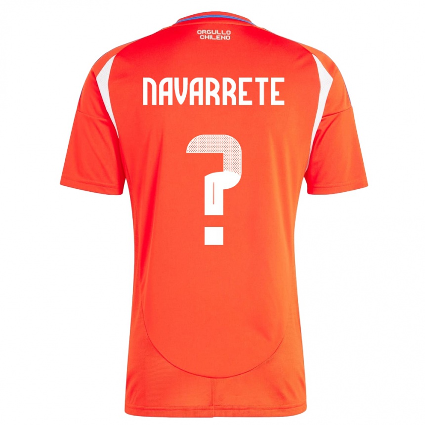 キッズフットボールチリSebastián Navarrete#0赤ホームシャツ24-26ジャージーユニフォーム