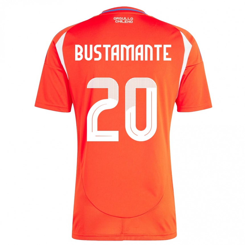 キッズフットボールチリPaloma Bustamante#20赤ホームシャツ24-26ジャージーユニフォーム