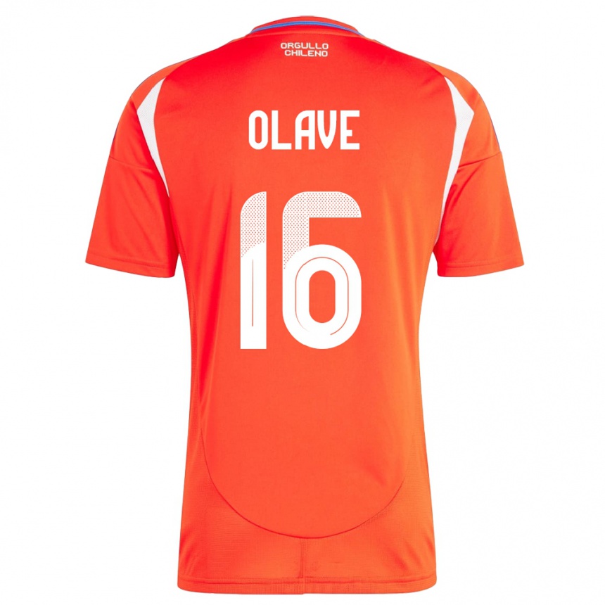 キッズフットボールチリイシドラ・オラベ#16赤ホームシャツ24-26ジャージーユニフォーム