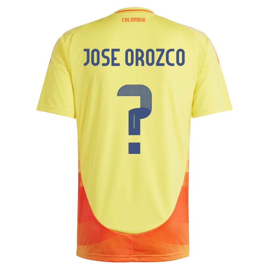 キッズフットボールコロンビアJuan José Orozco#0黄ホームシャツ24-26ジャージーユニフォーム