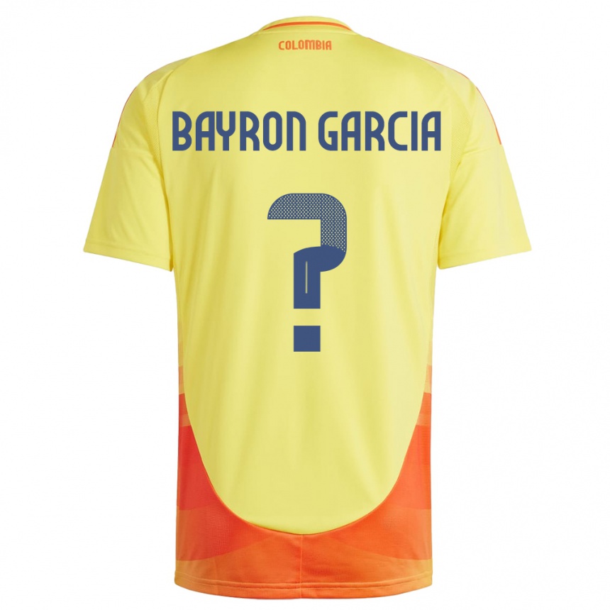キッズフットボールコロンビアBayron García#0黄ホームシャツ24-26ジャージーユニフォーム