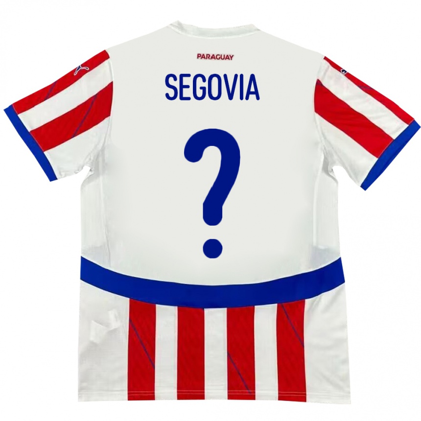 キッズフットボールパラグアイMaría Segovia#0赤、白ホームシャツ24-26ジャージーユニフォーム