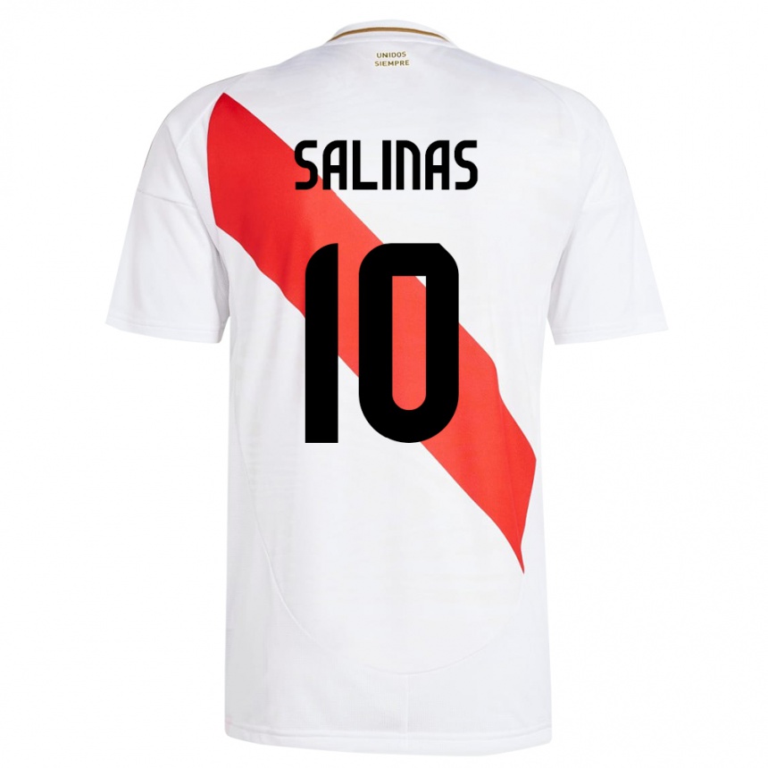 キッズフットボールペルーチアゴ・アレサンドロ・サリナス・メルガー#10白ホームシャツ24-26ジャージーユニフォーム