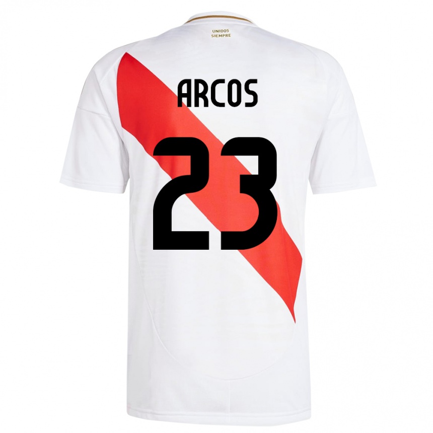 キッズフットボールペルーLucía Arcos#23白ホームシャツ24-26ジャージーユニフォーム