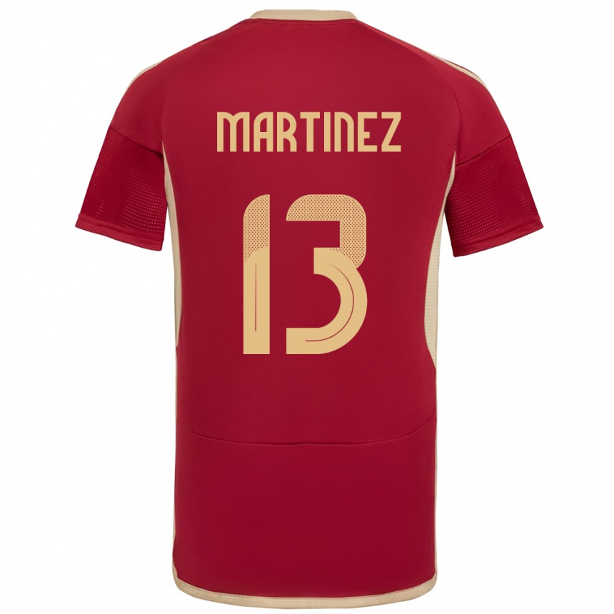 キッズフットボールベネズエラJosé Martínez#13ブルゴーニュホームシャツ24-26ジャージーユニフォーム