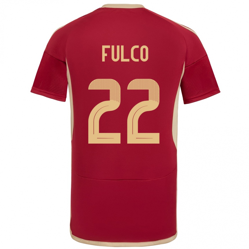 キッズフットボールベネズエラPedro Fulco#22ブルゴーニュホームシャツ24-26ジャージーユニフォーム