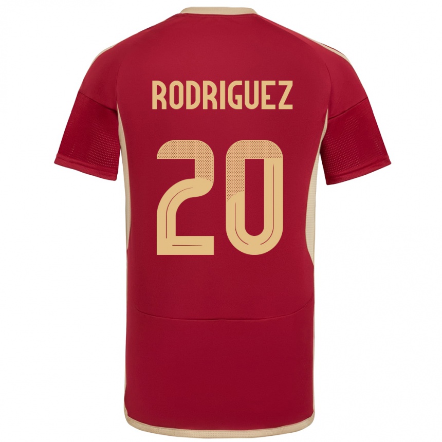 キッズフットボールベネズエラDayana Rodríguez#20ブルゴーニュホームシャツ24-26ジャージーユニフォーム