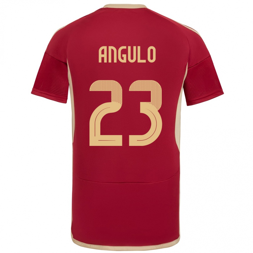 キッズフットボールベネズエラガブリエラ・アングロ#23ブルゴーニュホームシャツ24-26ジャージーユニフォーム
