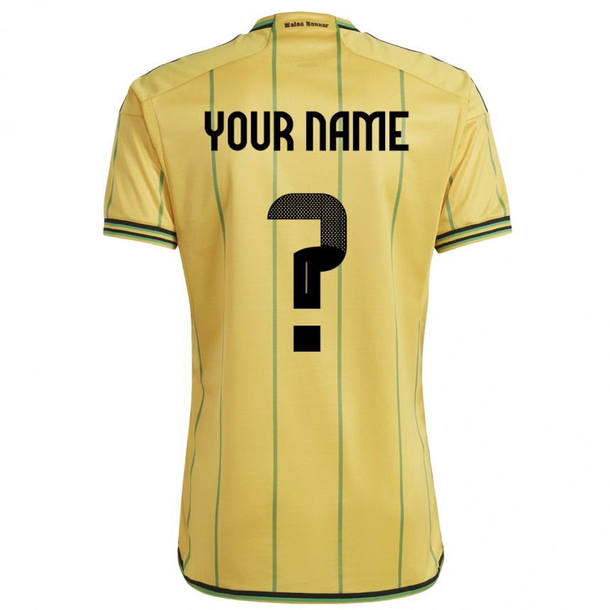 キッズフットボールジャマイカあなたの名前#0黄ホームシャツ24-26ジャージーユニフォーム