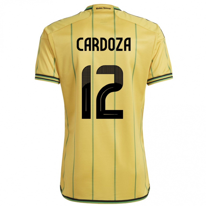 キッズフットボールジャマイカNaya Cardoza#12黄ホームシャツ24-26ジャージーユニフォーム