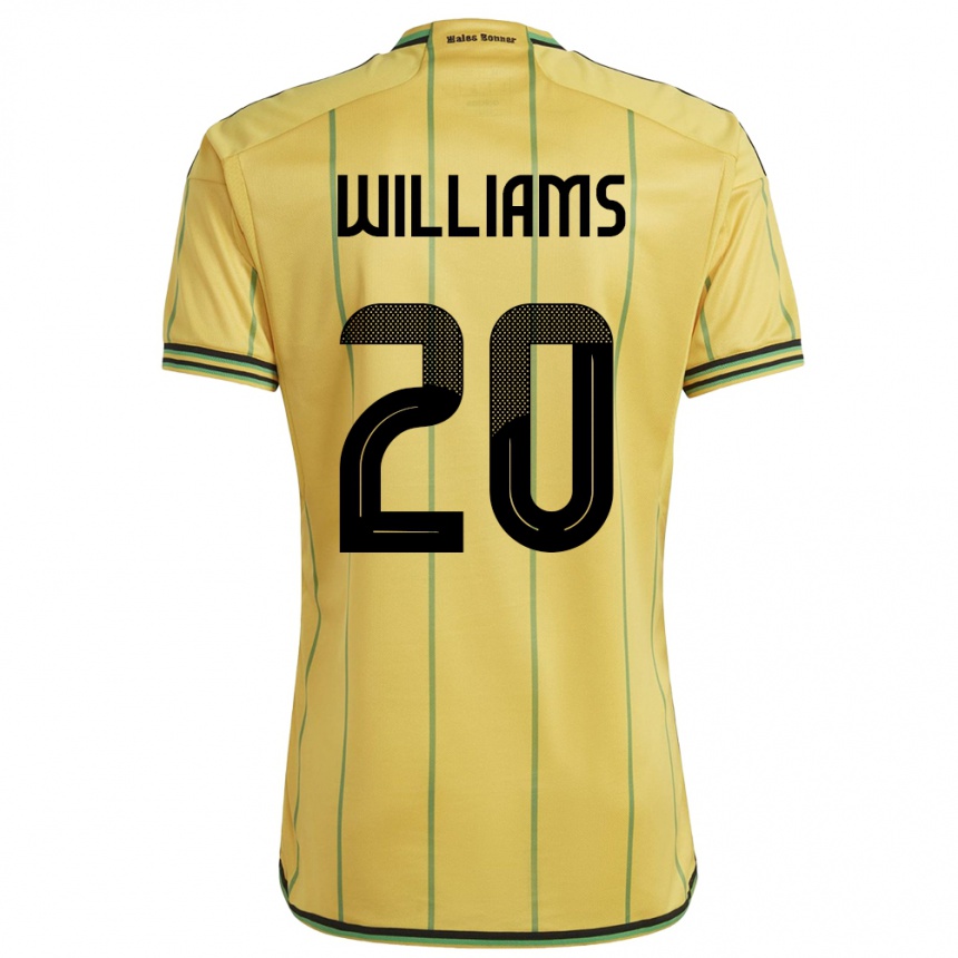 キッズフットボールジャマイカVictoria Williams#20黄ホームシャツ24-26ジャージーユニフォーム