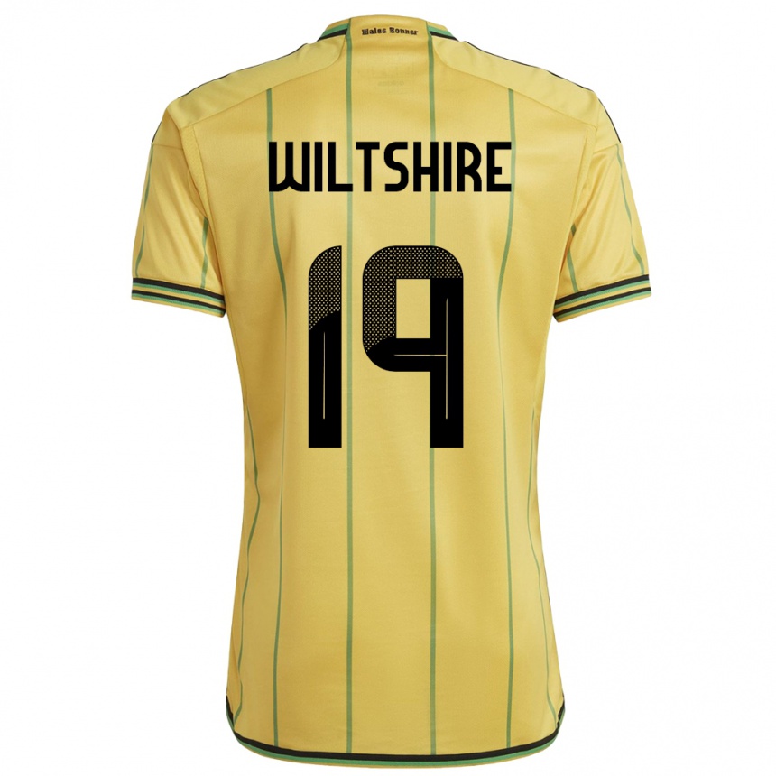 キッズフットボールジャマイカTiernny Wiltshire#19黄ホームシャツ24-26ジャージーユニフォーム