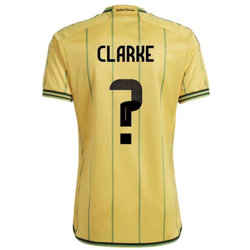キッズフットボールジャマイカSydoney Clarke#0黄ホームシャツ24-26ジャージーユニフォーム
