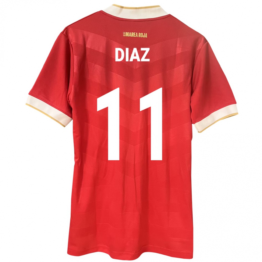 キッズフットボールパナマイスマエル・ディアス#11赤ホームシャツ24-26ジャージーユニフォーム