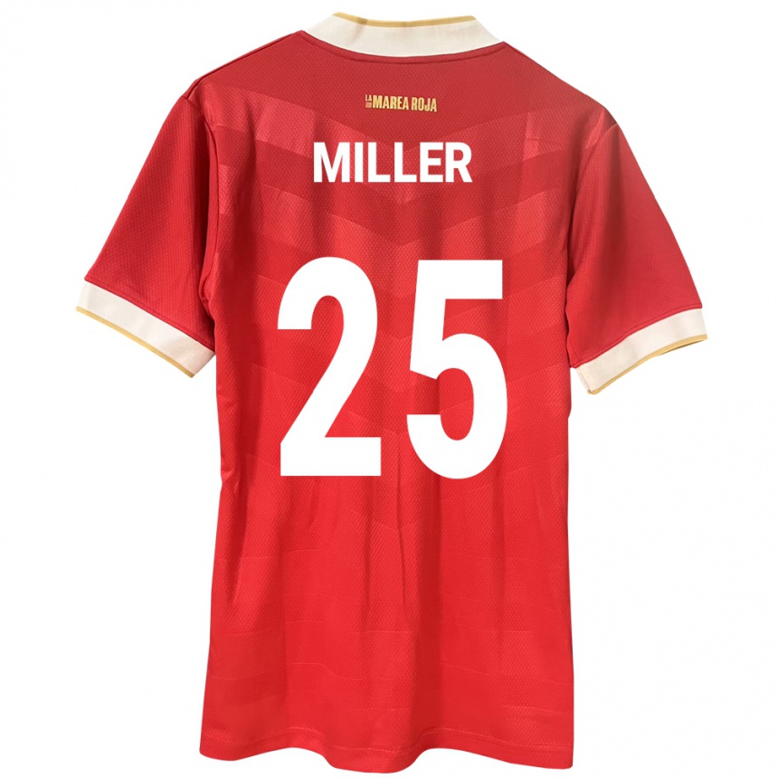 キッズフットボールパナマロデリック・ミラー#25赤ホームシャツ24-26ジャージーユニフォーム