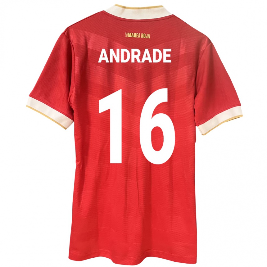 キッズフットボールパナマAndrés Andrade#16赤ホームシャツ24-26ジャージーユニフォーム