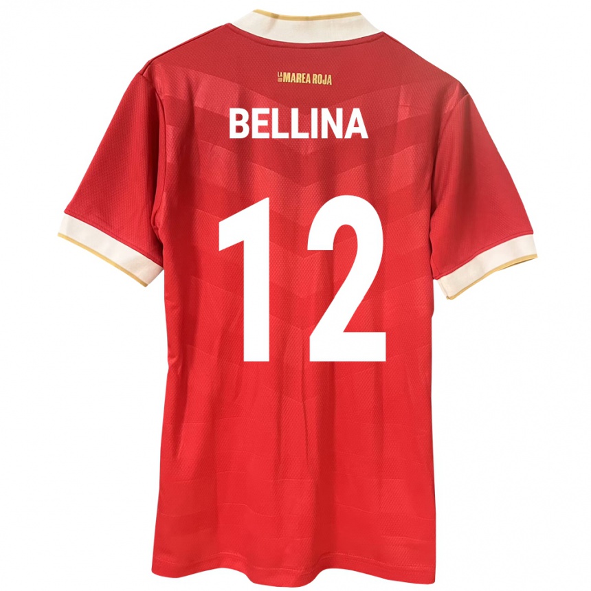 キッズフットボールパナマLucca Bellina#12赤ホームシャツ24-26ジャージーユニフォーム