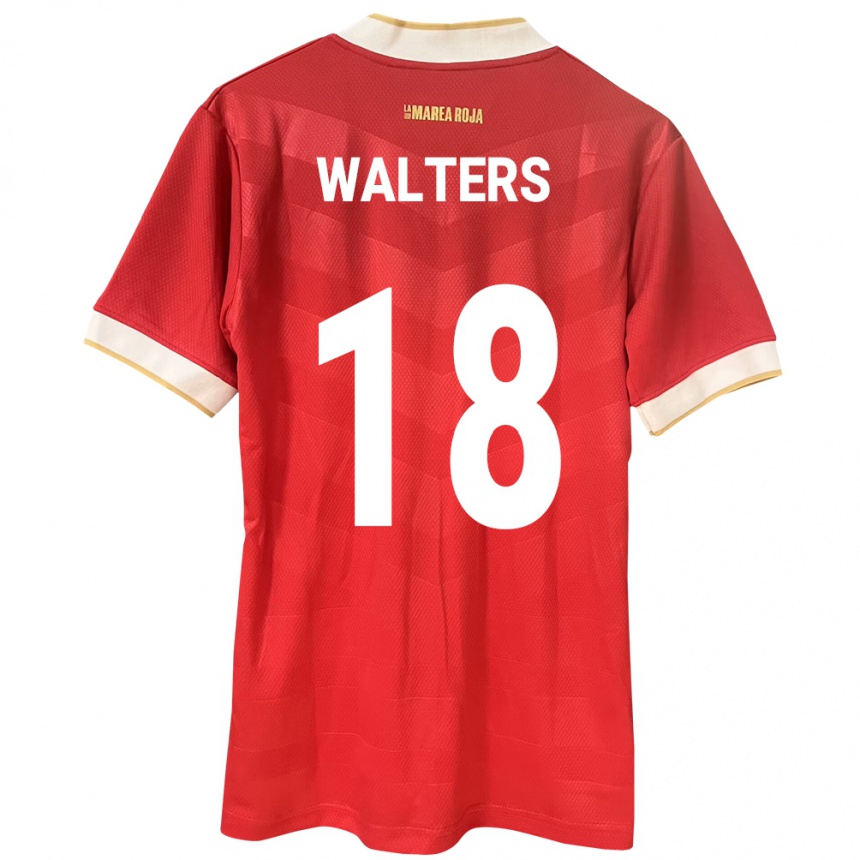 キッズフットボールパナマKairo Walters#18赤ホームシャツ24-26ジャージーユニフォーム